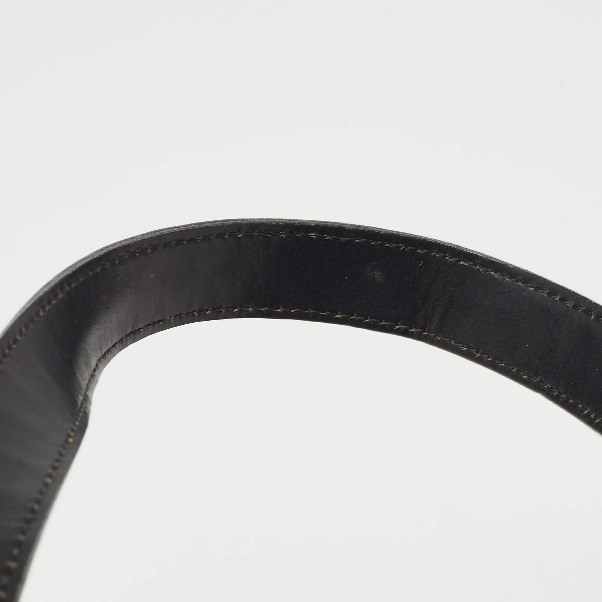 Yves Saint Laurent Black Shine Croc Embossed Leather Tote 7