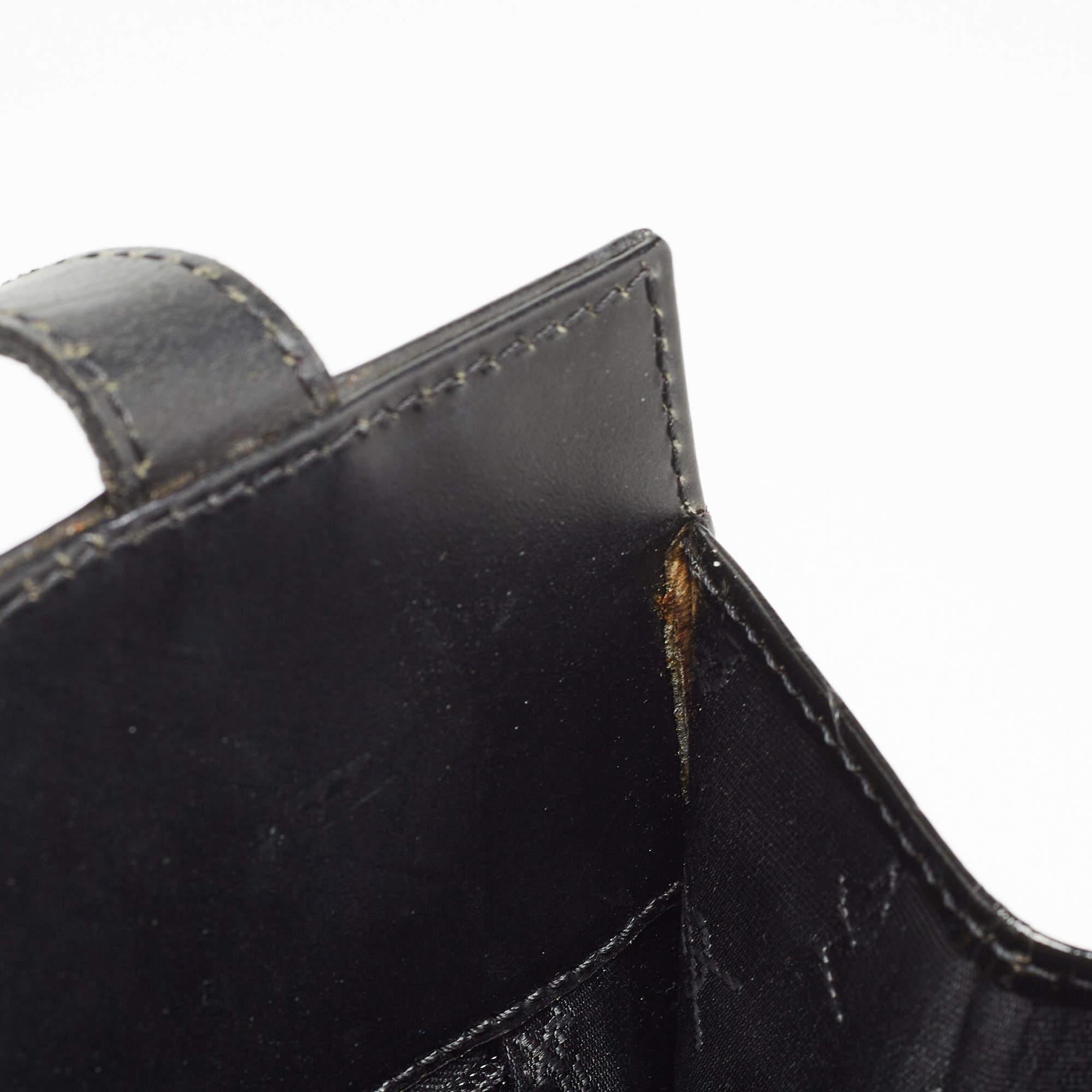 Yves Saint Laurent Black Shine Croc Embossed Leather Tote 3