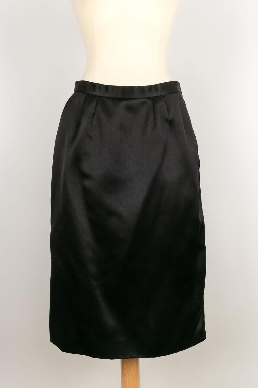 Yves Saint Laurent Black Silk Haute Couture Suit Set For Sale 6