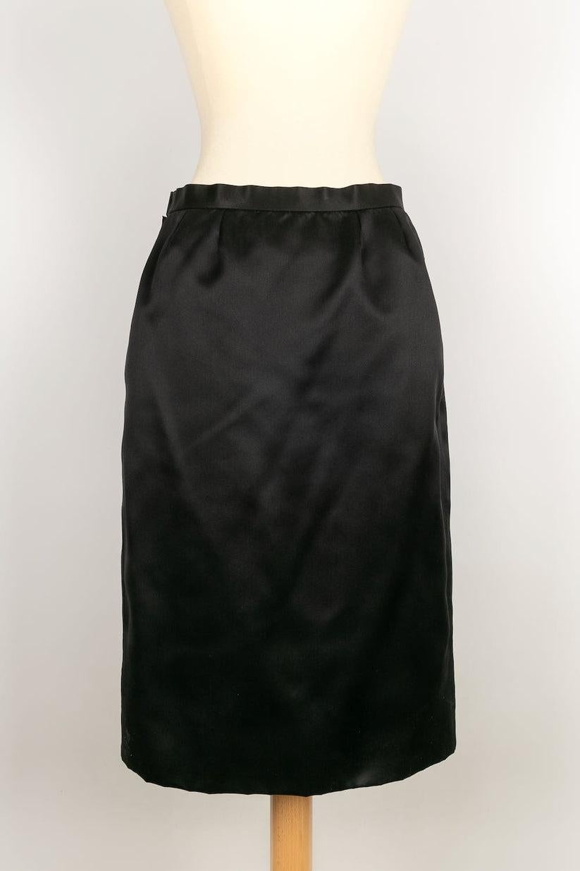 Yves Saint Laurent Black Silk Haute Couture Suit Set For Sale 7