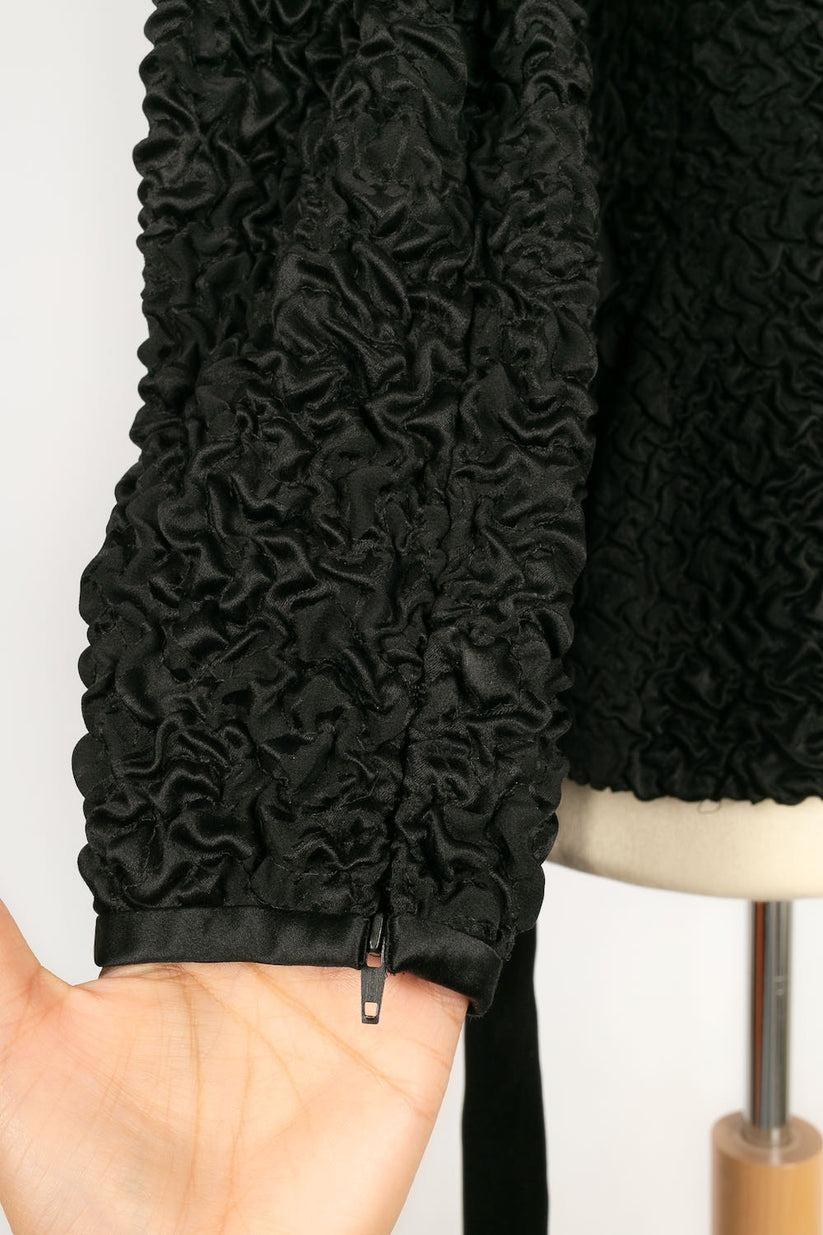 Yves Saint Laurent Black Silk Haute Couture Suit Set For Sale 3