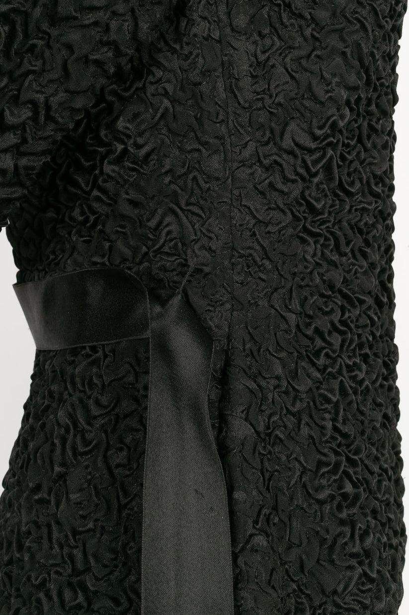 Yves Saint Laurent Black Silk Haute Couture Suit Set For Sale 4