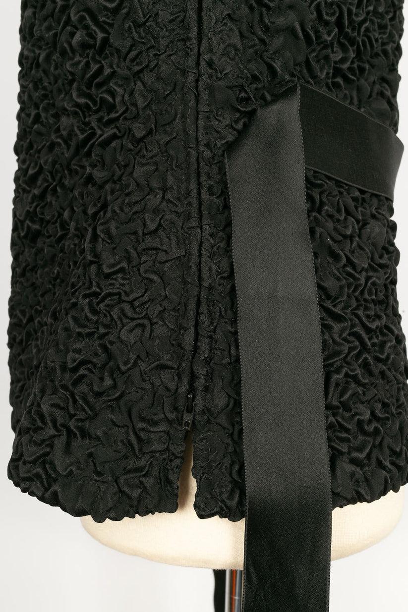 Yves Saint Laurent Black Silk Haute Couture Suit Set For Sale 5