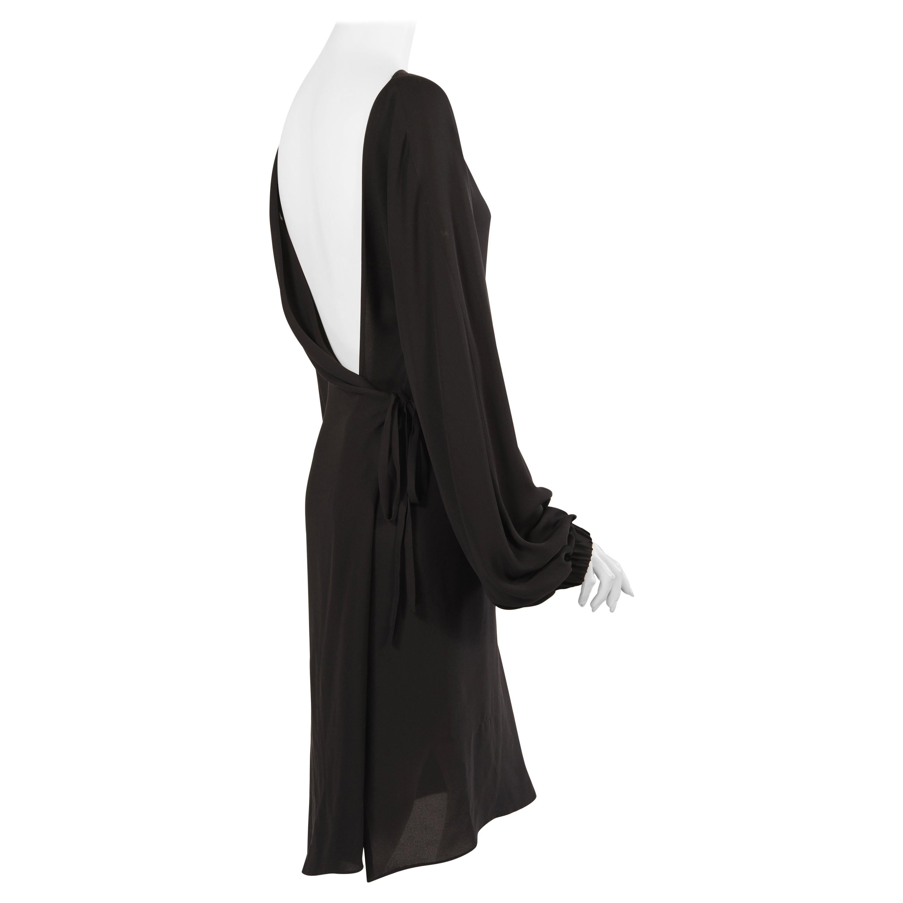 yves saint laurent, sexy black wrap dress