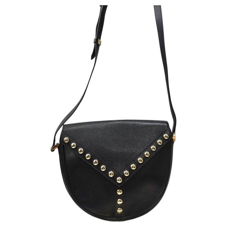 Yves Saint Laurent Black Studded "Y" Bag For Sale at 1stDibs