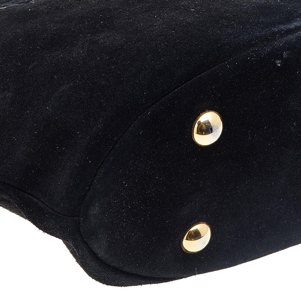 black suede satchel