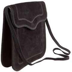Yves Saint Laurent Black Suede Bag, 1970s
