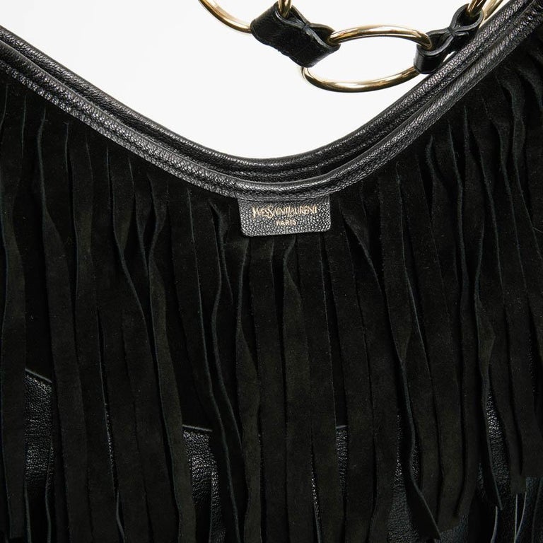 Yves Saint Laurent Black Suede Fringe Bag at 1stDibs saint laurent