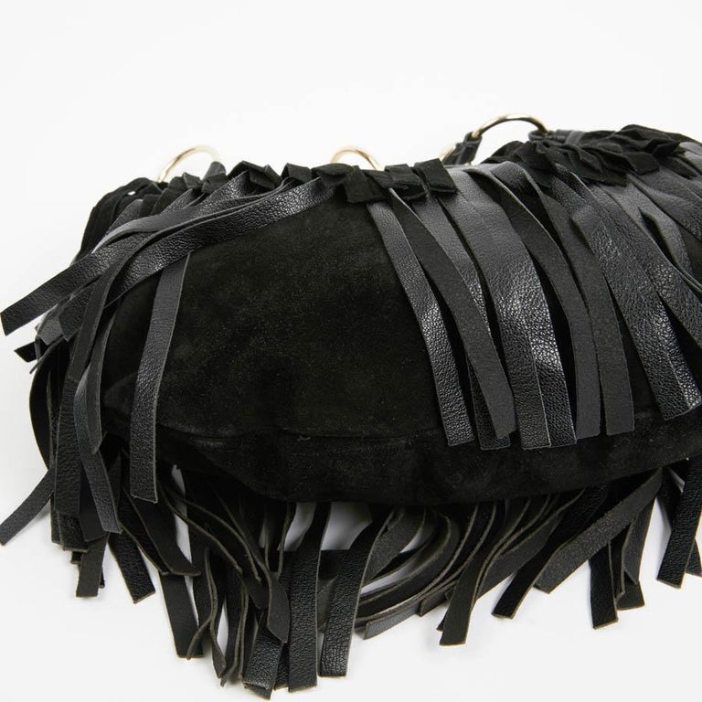 Yves Saint Laurent Black Suede Fringe Bag at 1stDibs saint laurent
