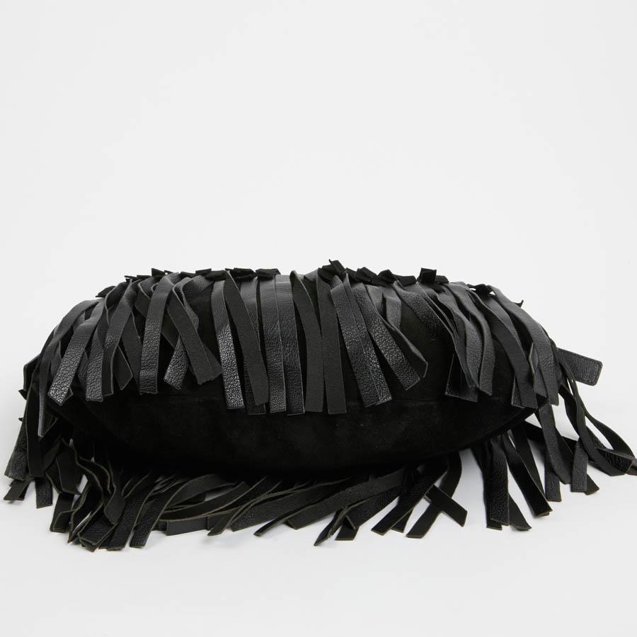 Women's Yves Saint Laurent Black Suede Fringe Bag