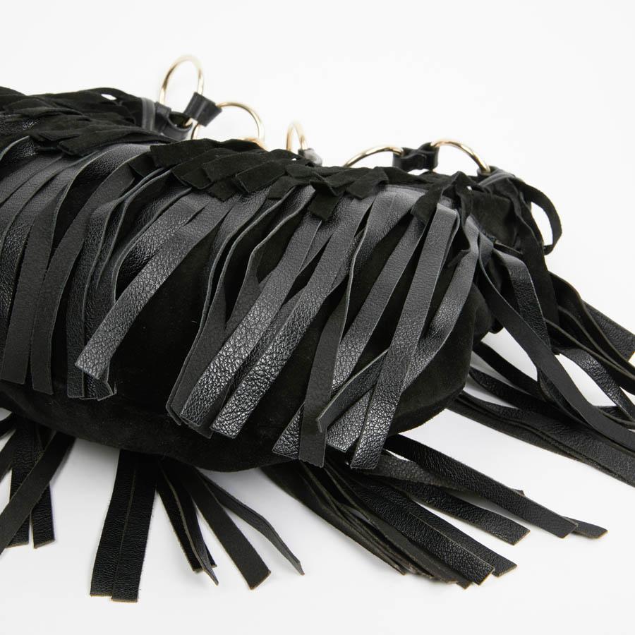 Yves Saint Laurent Black Suede Fringe Bag 1