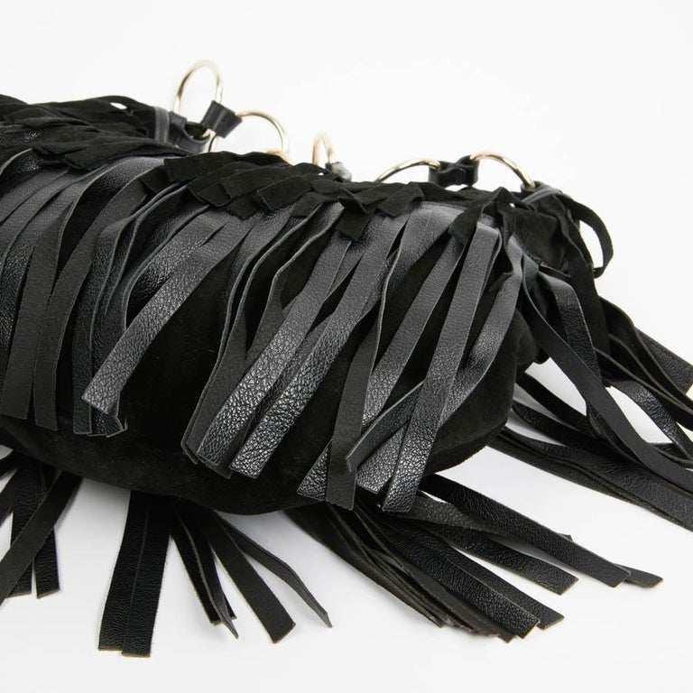 Yves Saint Laurent Black Suede Fringe Bag at 1stDibs saint laurent