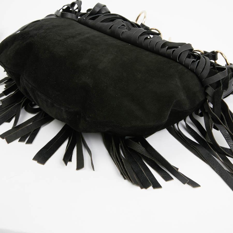 Yves Saint Laurent Black Suede Fringe Bag 2