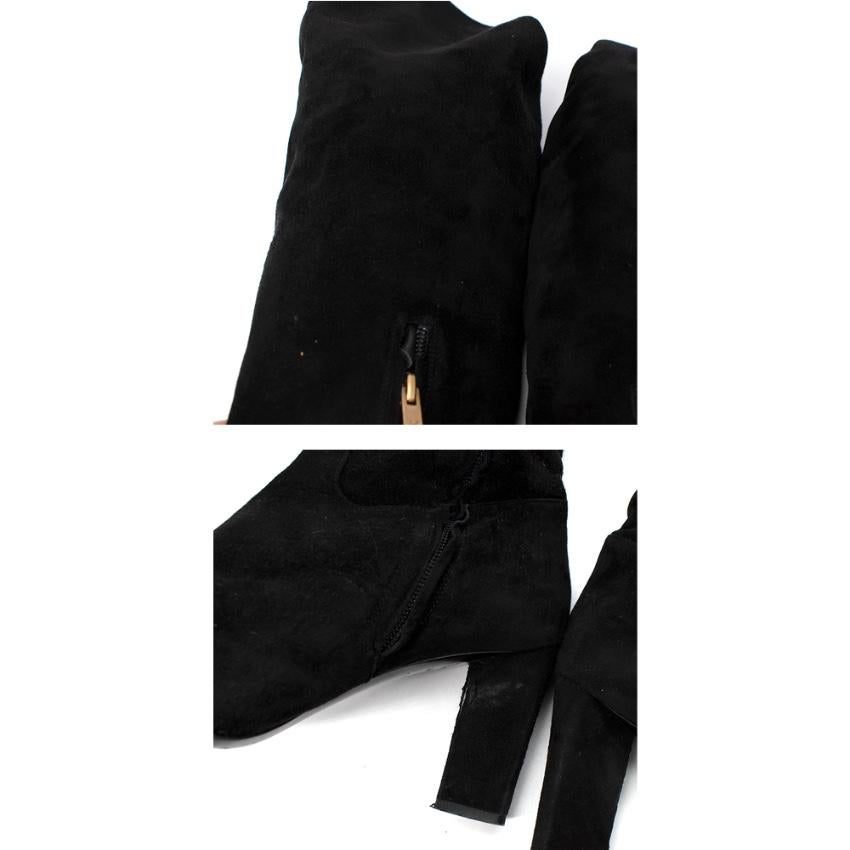 Women's Yves Saint Laurent Black Suede Over the Knee Boots For Sale