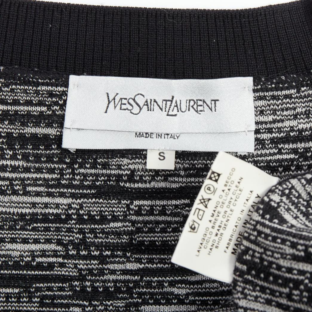 YVES SAINT LAURENT black superfine merino wool 140 batwing dress S For Sale 4