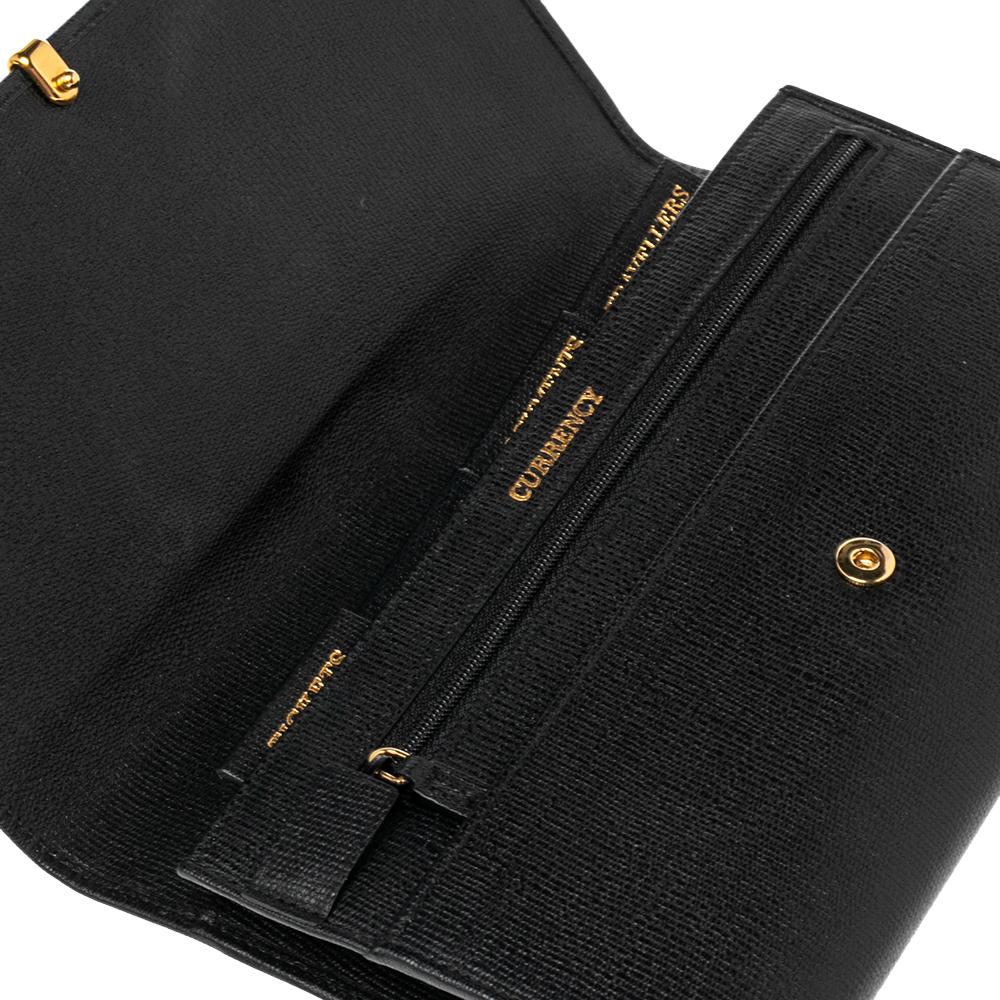 Yves Saint Laurent Black Textured Leather Document Clutch 7