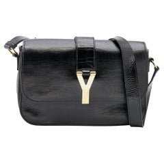 Yves Saint Laurent Black Textured Leather Large Chyc Shoulder Bag
