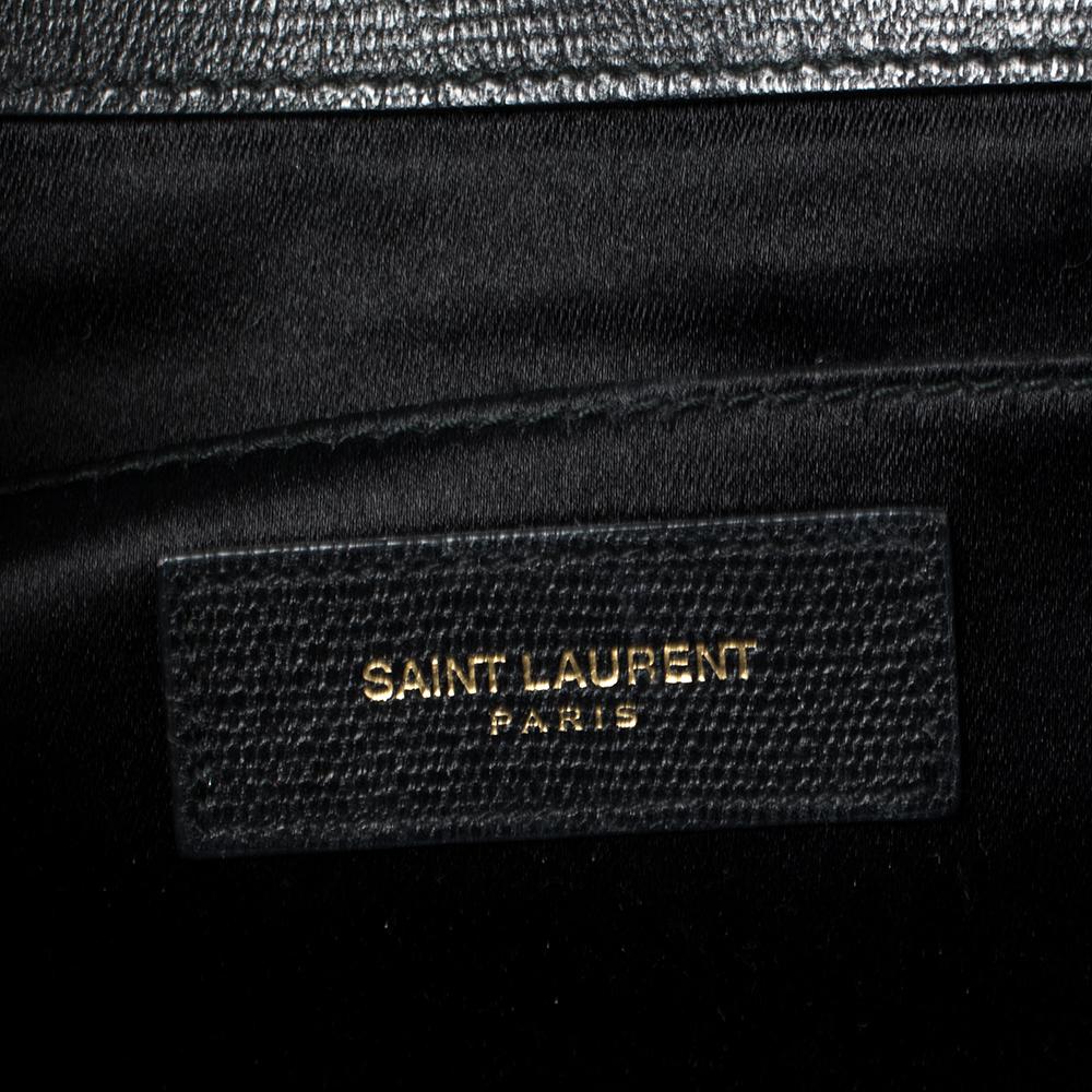 Yves Saint Laurent Black Textured Leather Y-Ligne Clutch 6