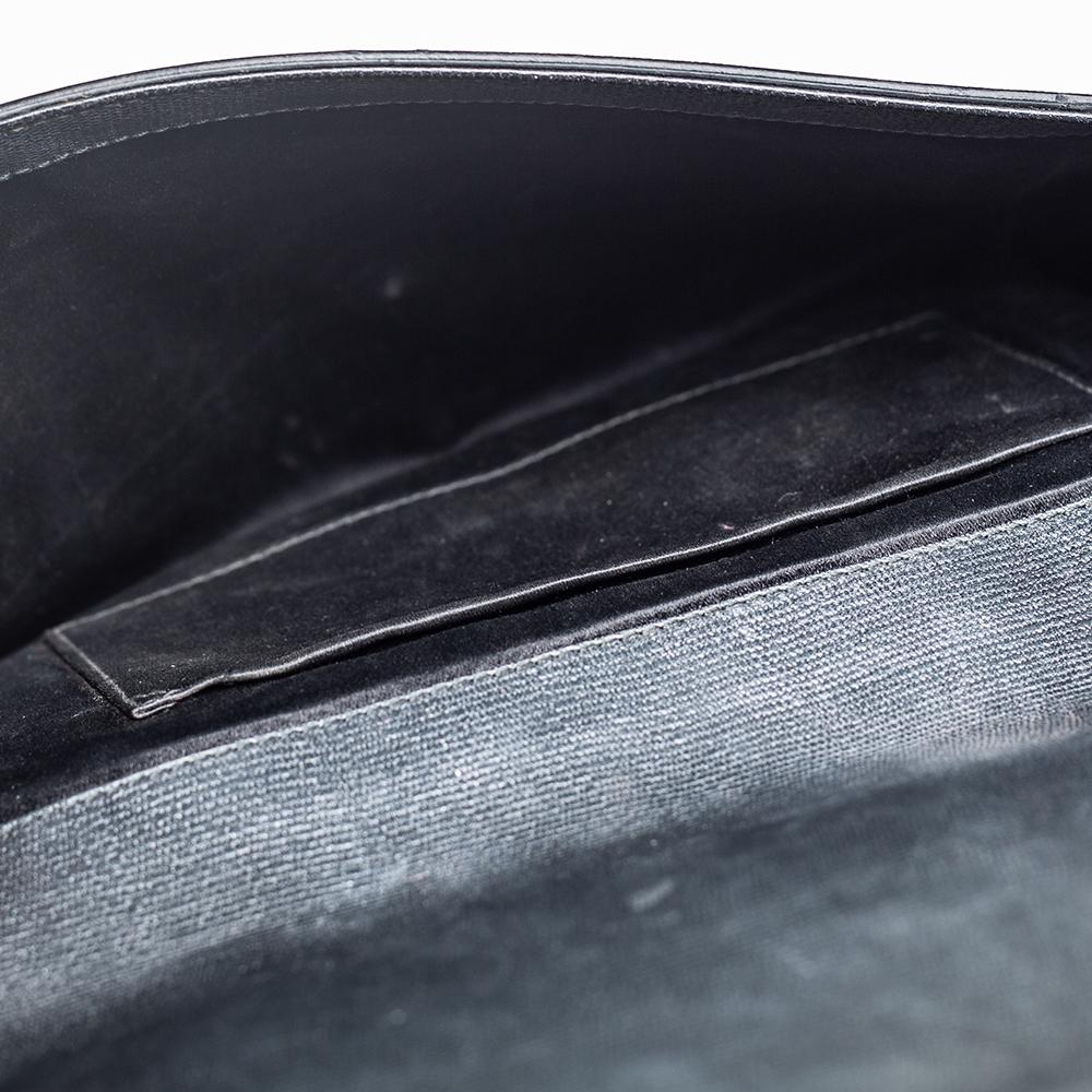 Yves Saint Laurent Black Textured Leather Y-Ligne Clutch 4