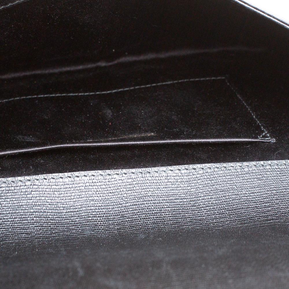 Yves Saint Laurent Black Textured Leather Y-Ligne Clutch 2