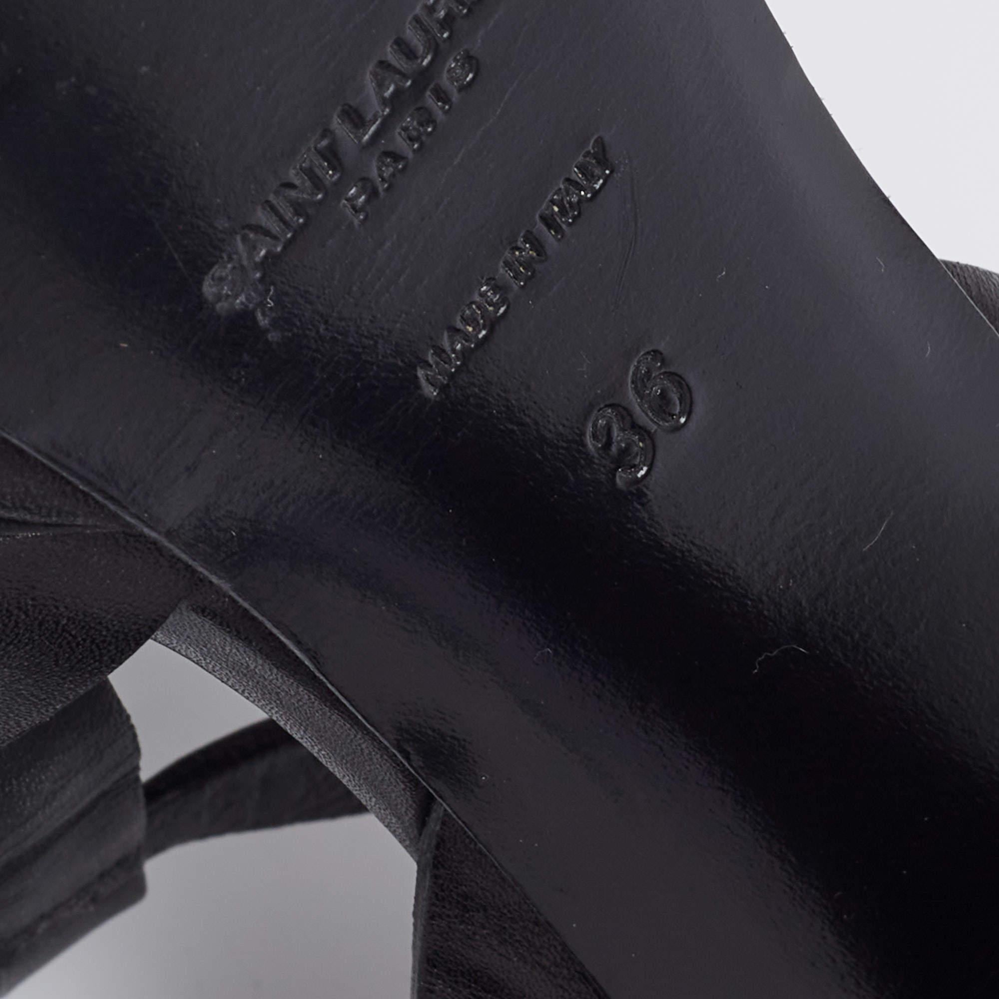 Yves Saint Laurent Black Tribute Platform Sandals Size 36 2