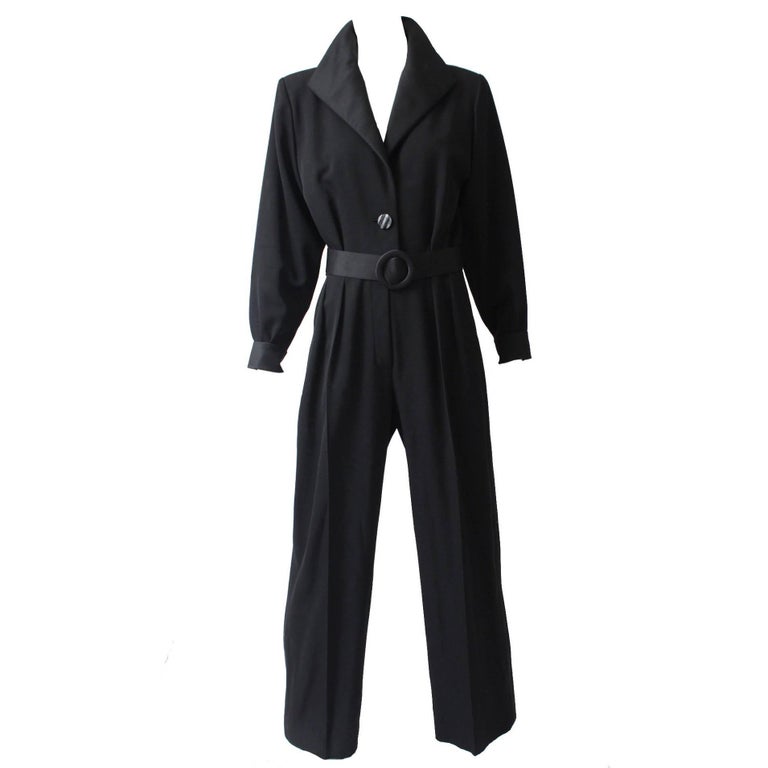 Yves Saint Laurent Le Smoking YSL Rive Gauche Black Tuxedo Jumpsuit ...