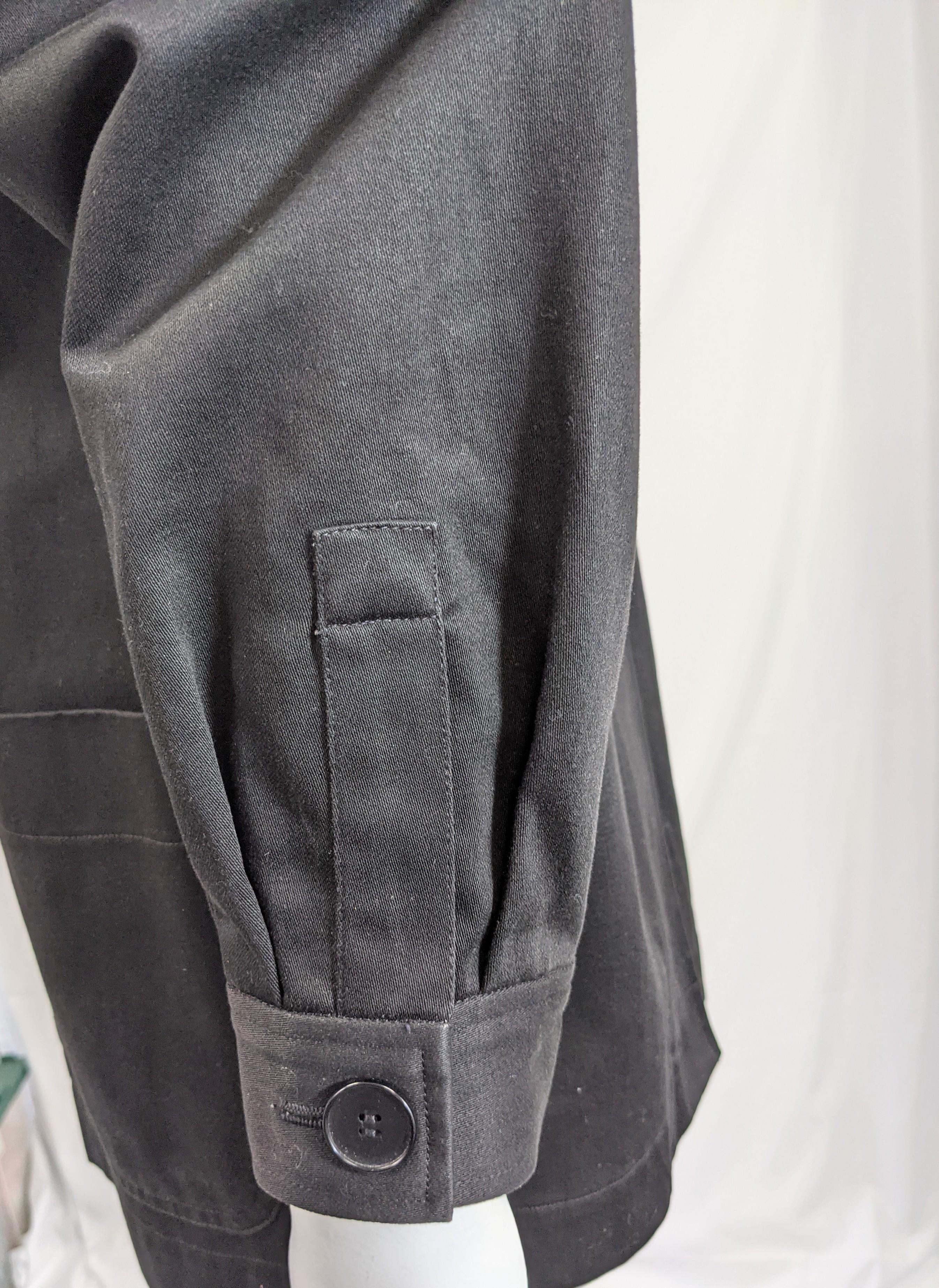 Early Yves Saint Laurent Black Twill Work Jacket For Sale 1