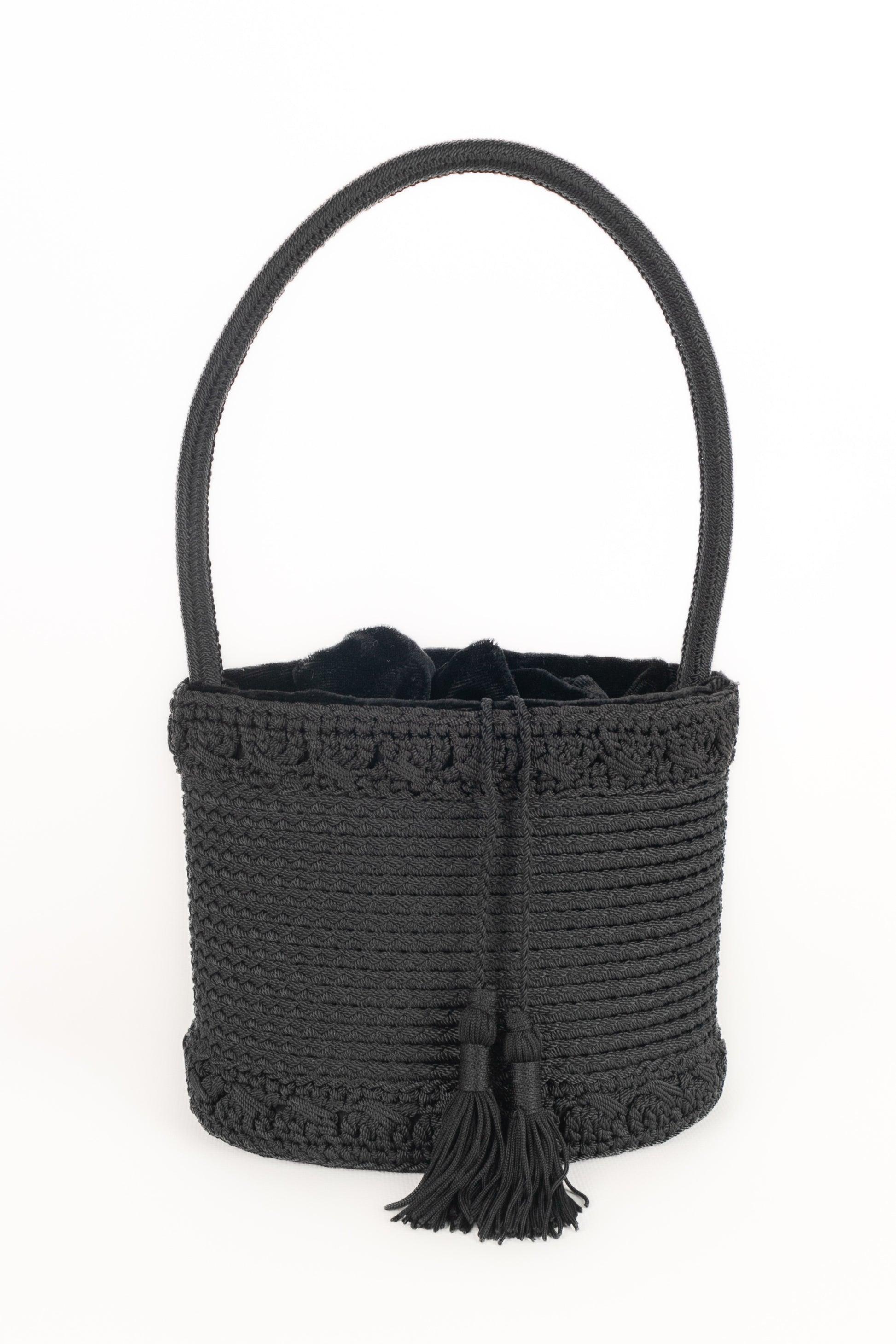 Yves Saint Laurent Black Velvet Bag For Sale