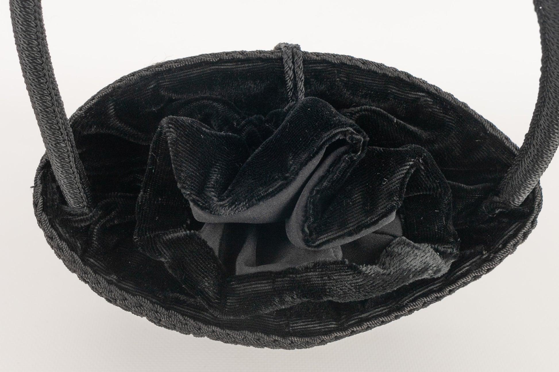 Yves Saint Laurent Black Velvet Bag For Sale 2