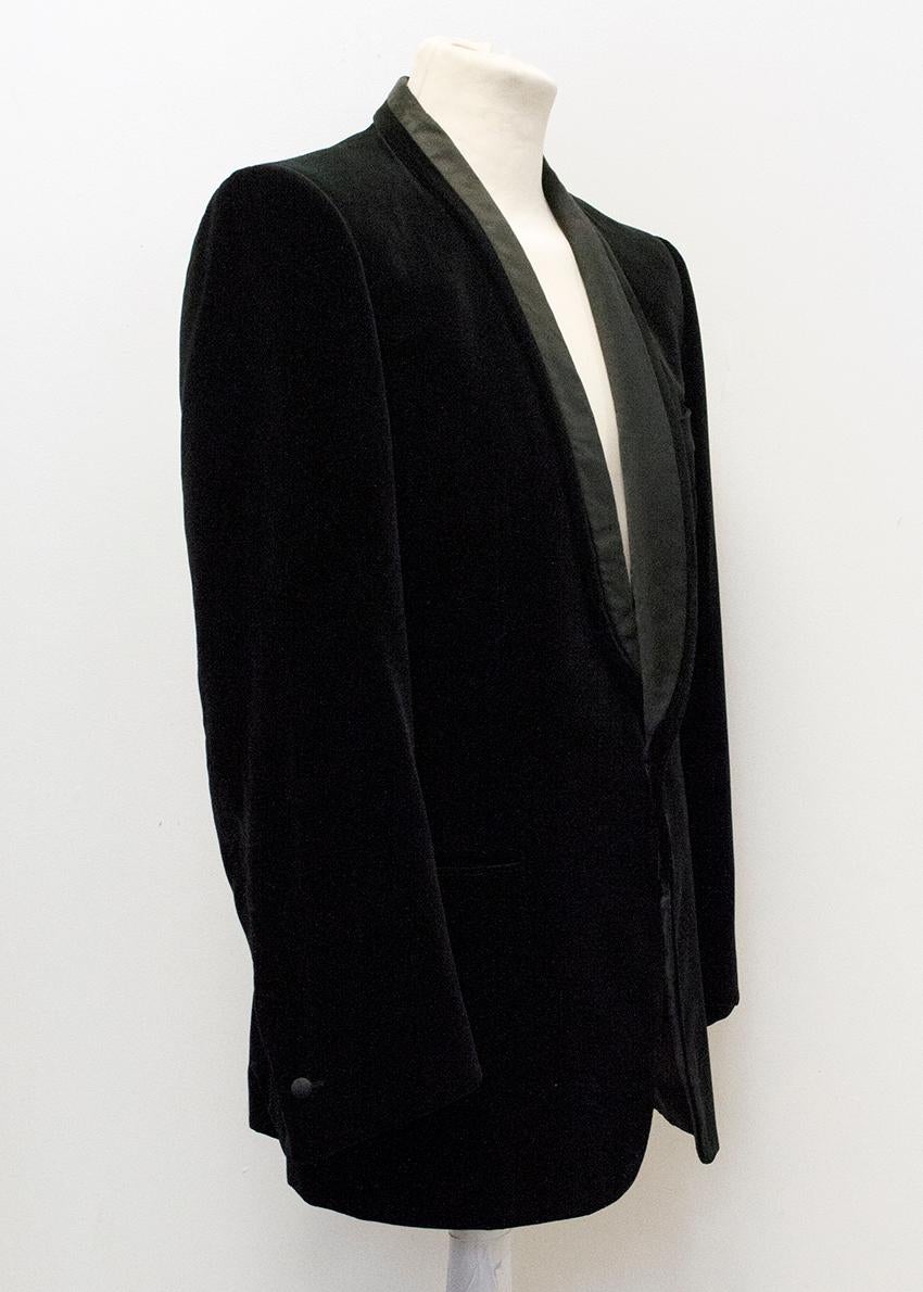 Yves Saint Laurent Black Velvet Blazer  52R In Good Condition For Sale In London, GB