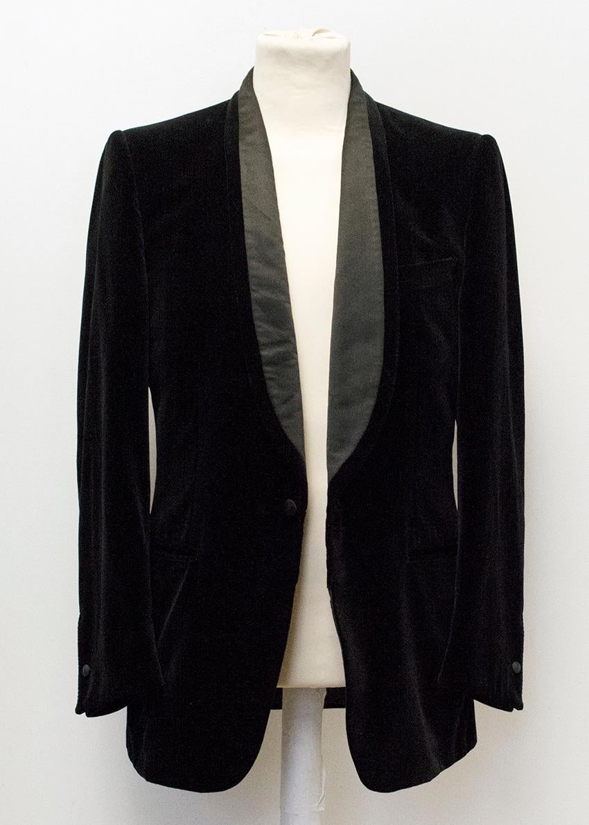 Yves Saint Laurent Black Velvet Blazer  52R For Sale 1