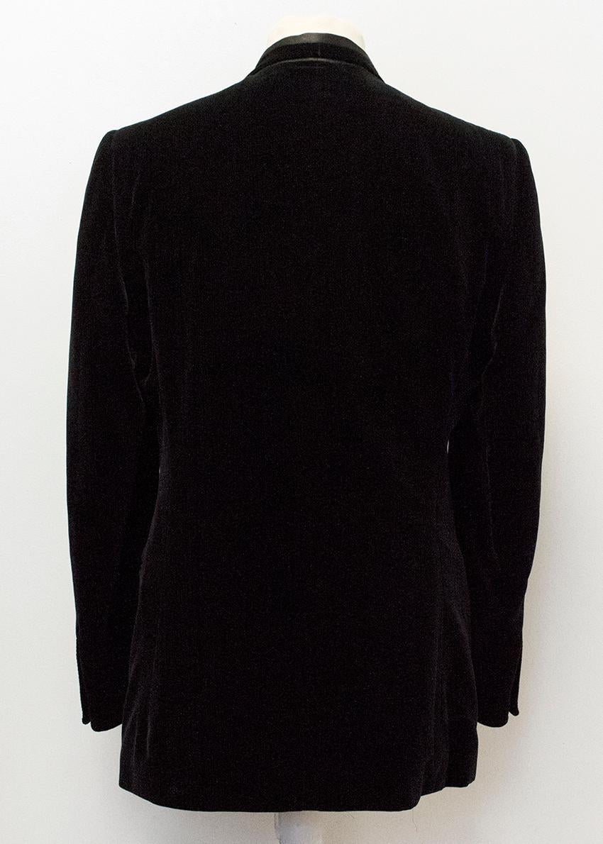 Yves Saint Laurent Black Velvet Blazer Size IT 52R  In Good Condition For Sale In London, GB