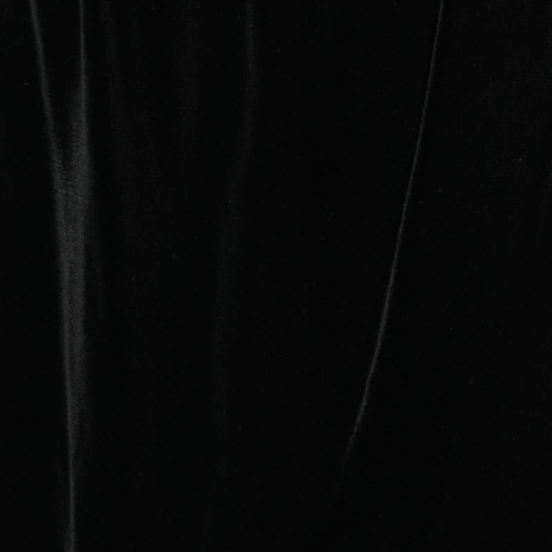 Yves Saint Laurent Black Velvet Bow Applique Midi Dress M For Sale 4