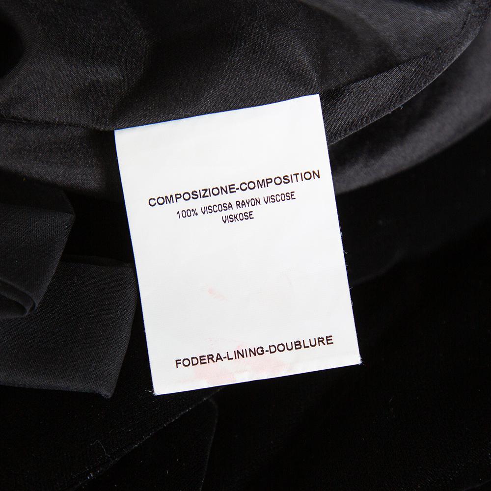 Women's Yves Saint Laurent Black Velvet Bow Trim Detail Shift Dress S For Sale