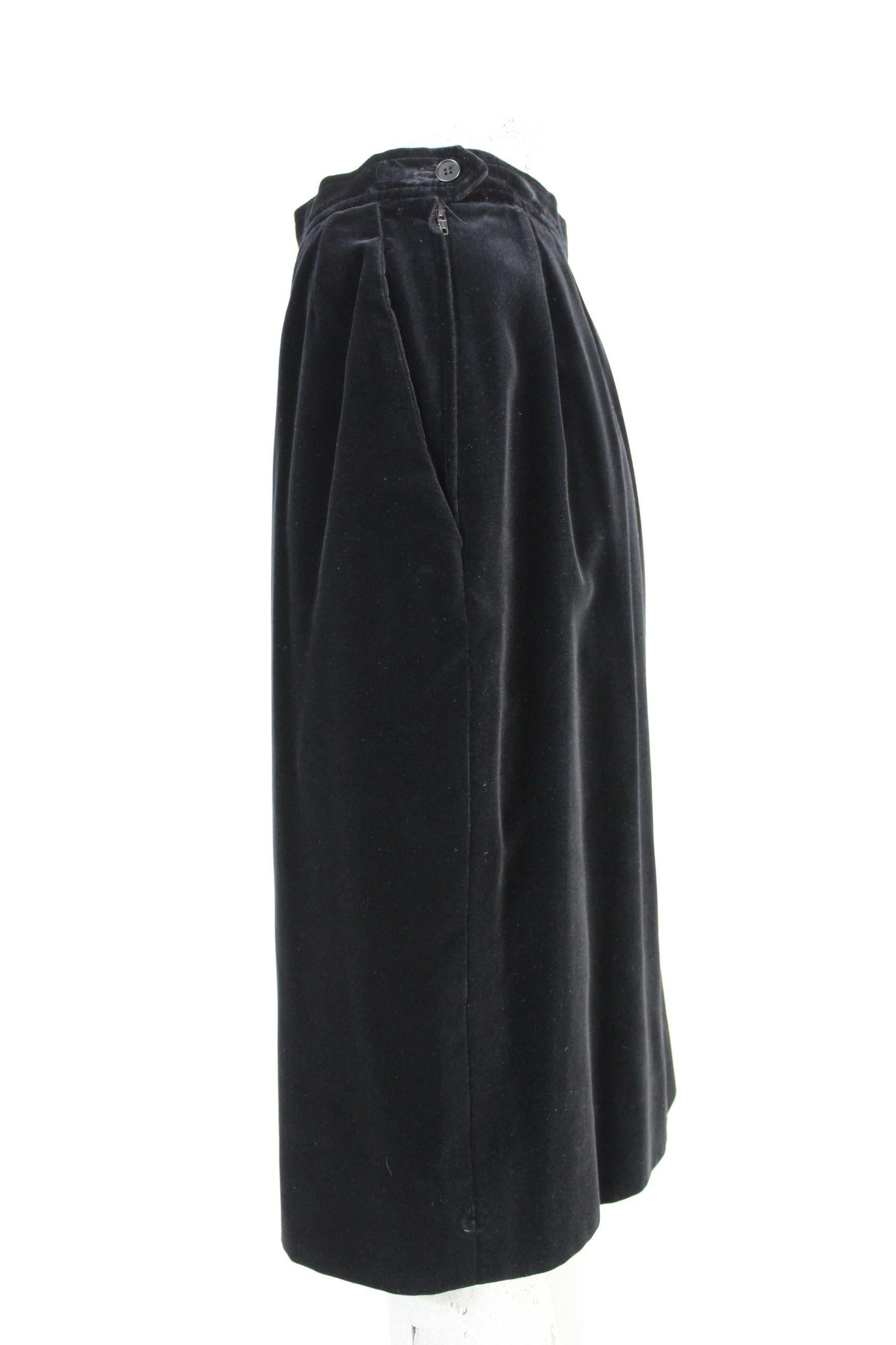 Women's Yves Saint Laurent Black Velvet Evening Skirt For Sale