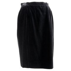 Yves Saint Laurent Black Velvet Evening Skirt