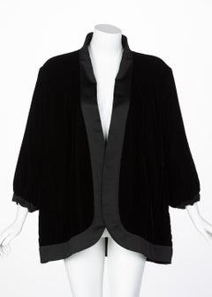 Yves Saint Laurent Black Velvet Jacket YSL, 1990s