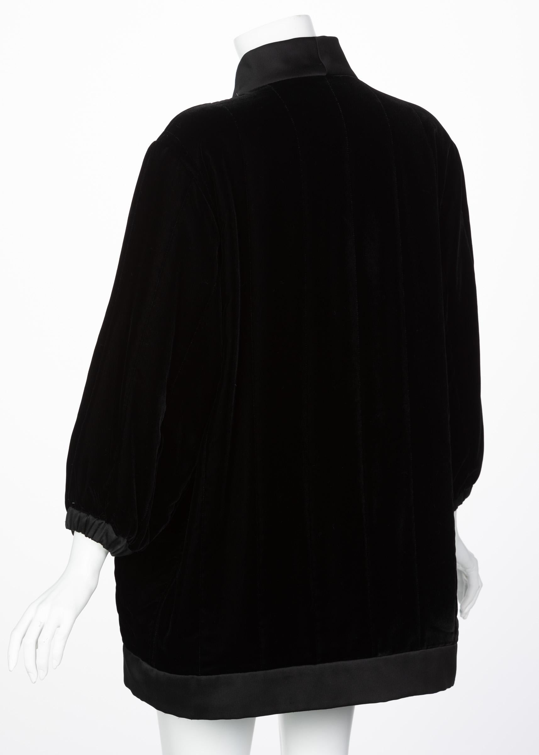  Yves Saint Laurent Black Velvet Jacket YSL, 1990s In Excellent Condition For Sale In Boca Raton, FL