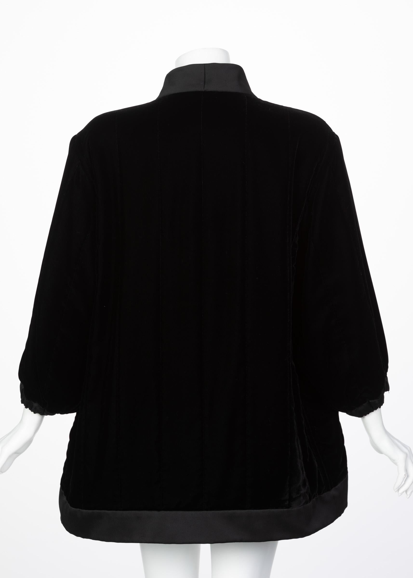 Women's  Yves Saint Laurent Black Velvet Jacket YSL, 1990s For Sale