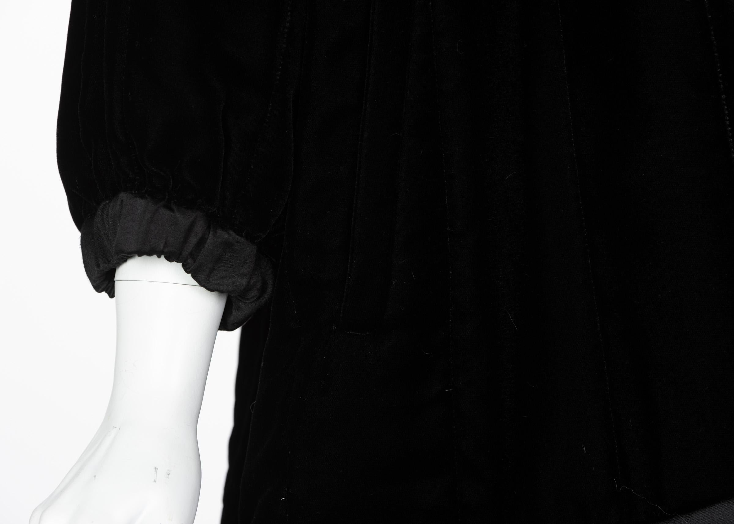  Yves Saint Laurent Black Velvet Jacket YSL, 1990s For Sale 2