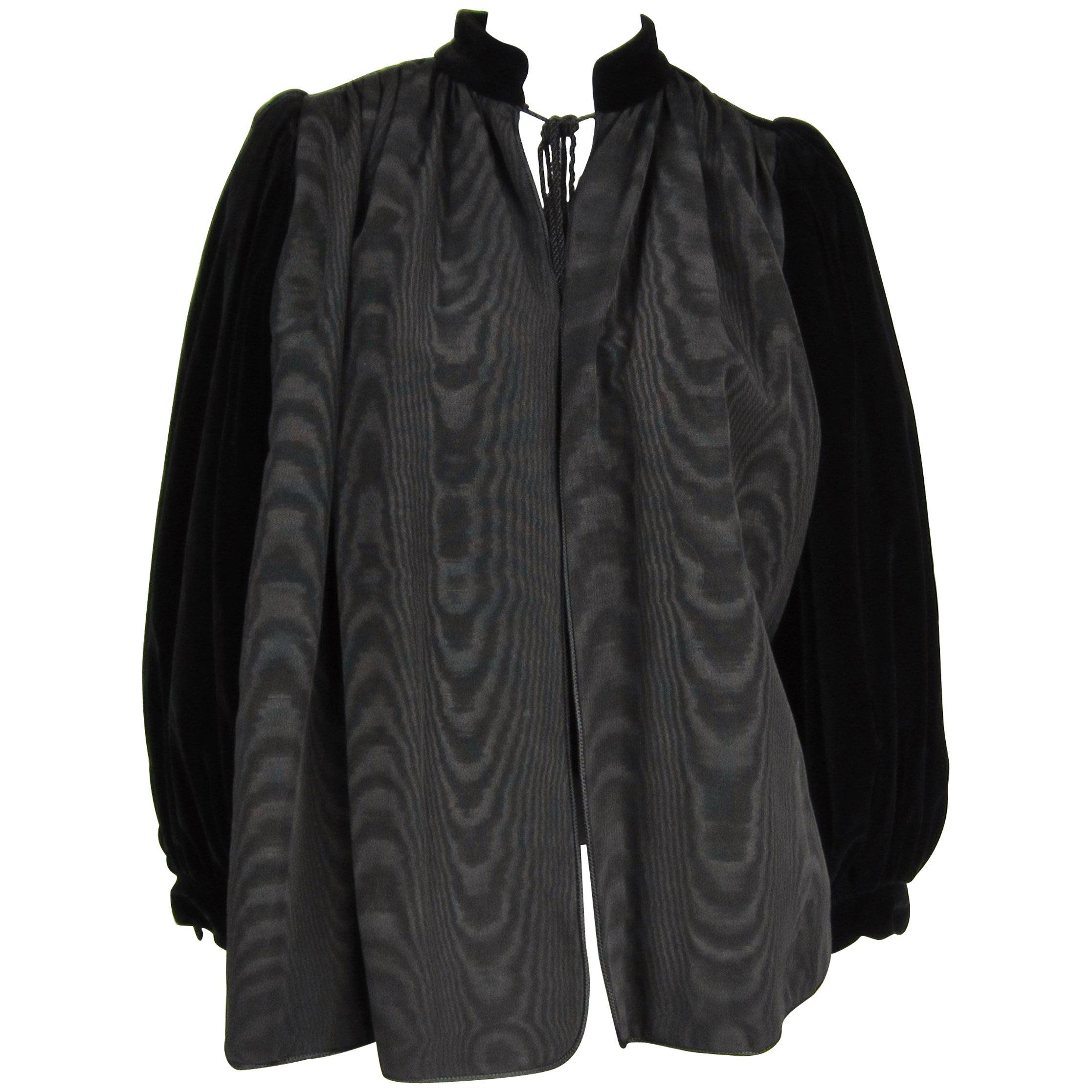 Yves Saint Laurent Black Velvet Russian Collection 1976 Jacket  For Sale