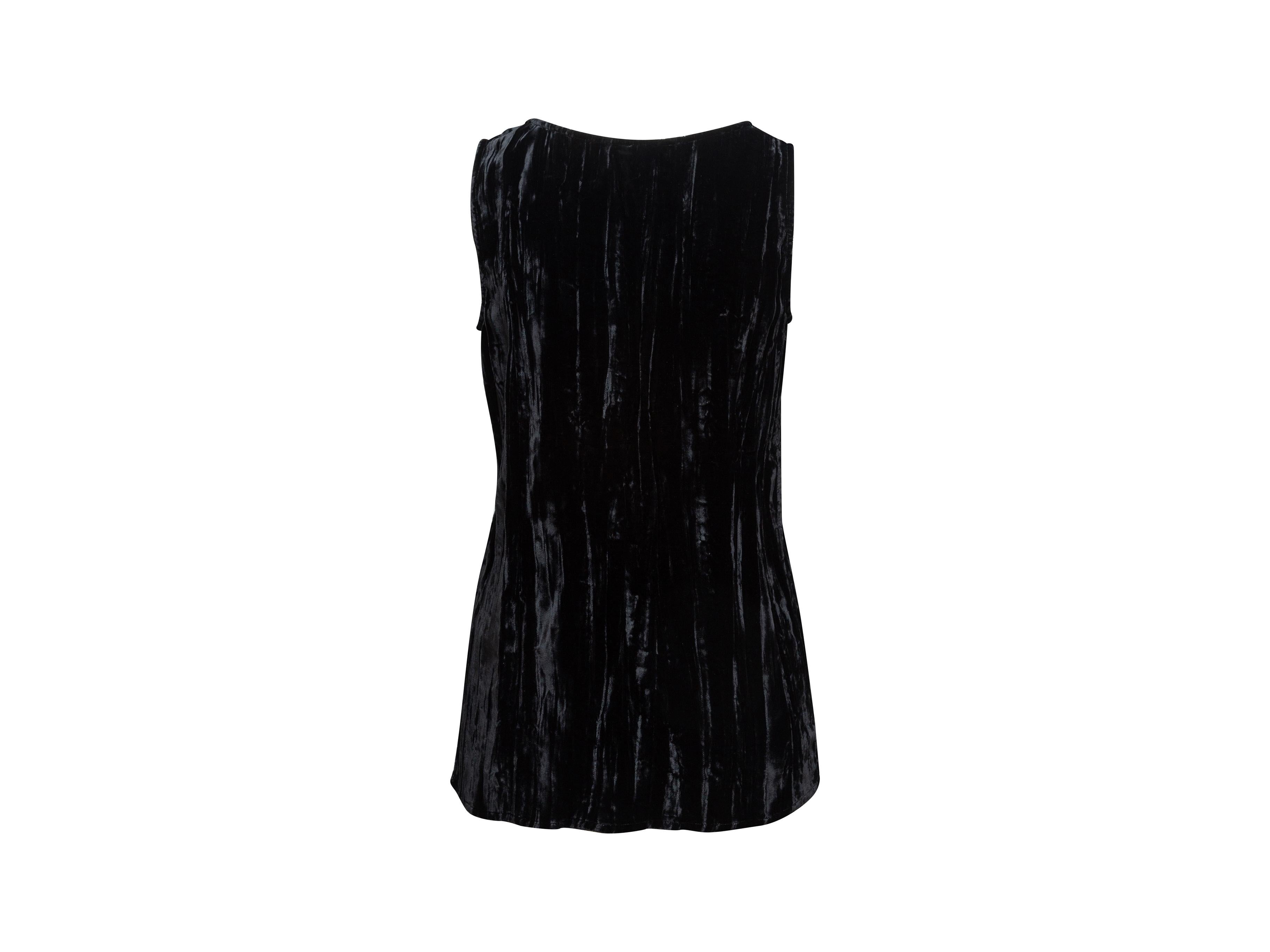 Yves Saint Laurent Black Velvet Sleeveless Top In Good Condition In New York, NY