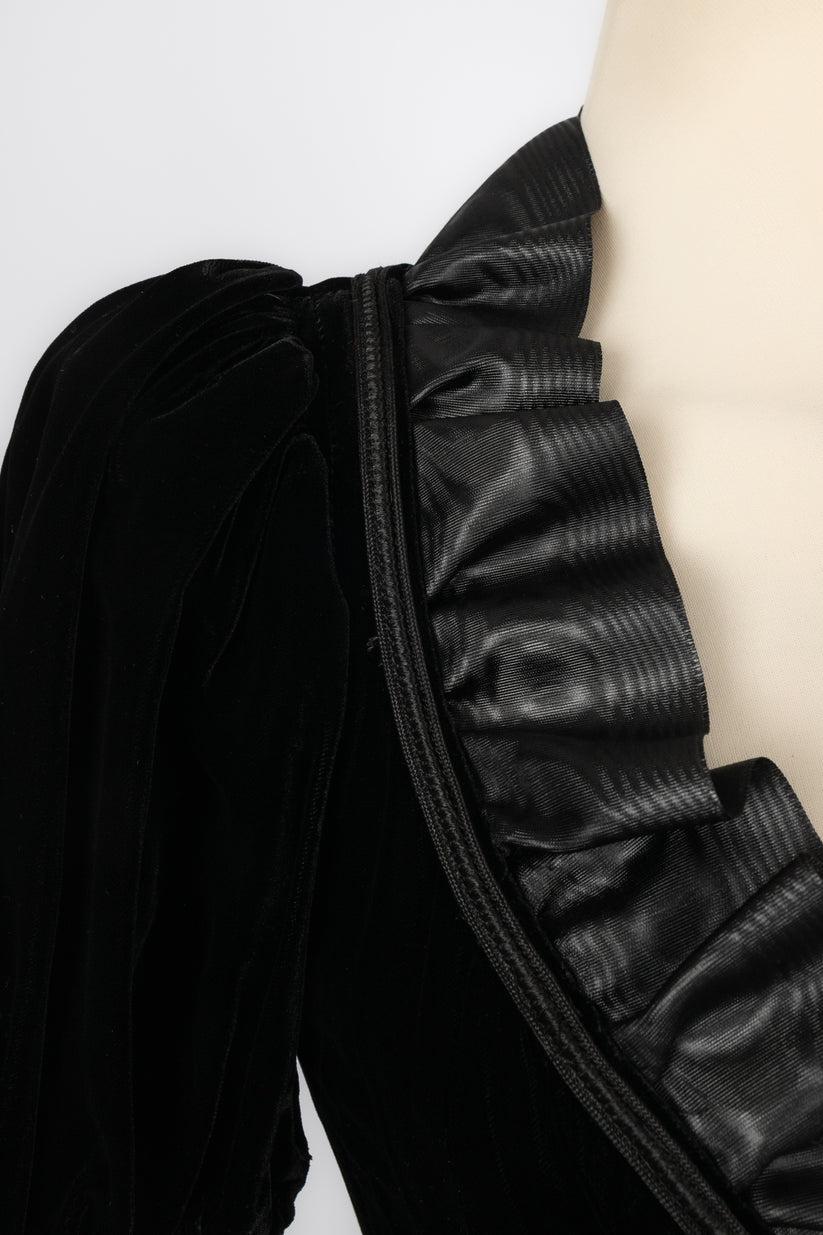 Yves Saint Laurent Black Velvet Top For Sale 2