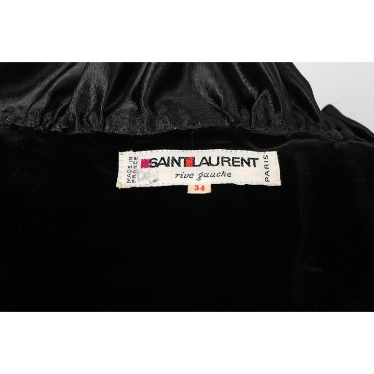 Yves Saint Laurent Black Velvet Top For Sale 3