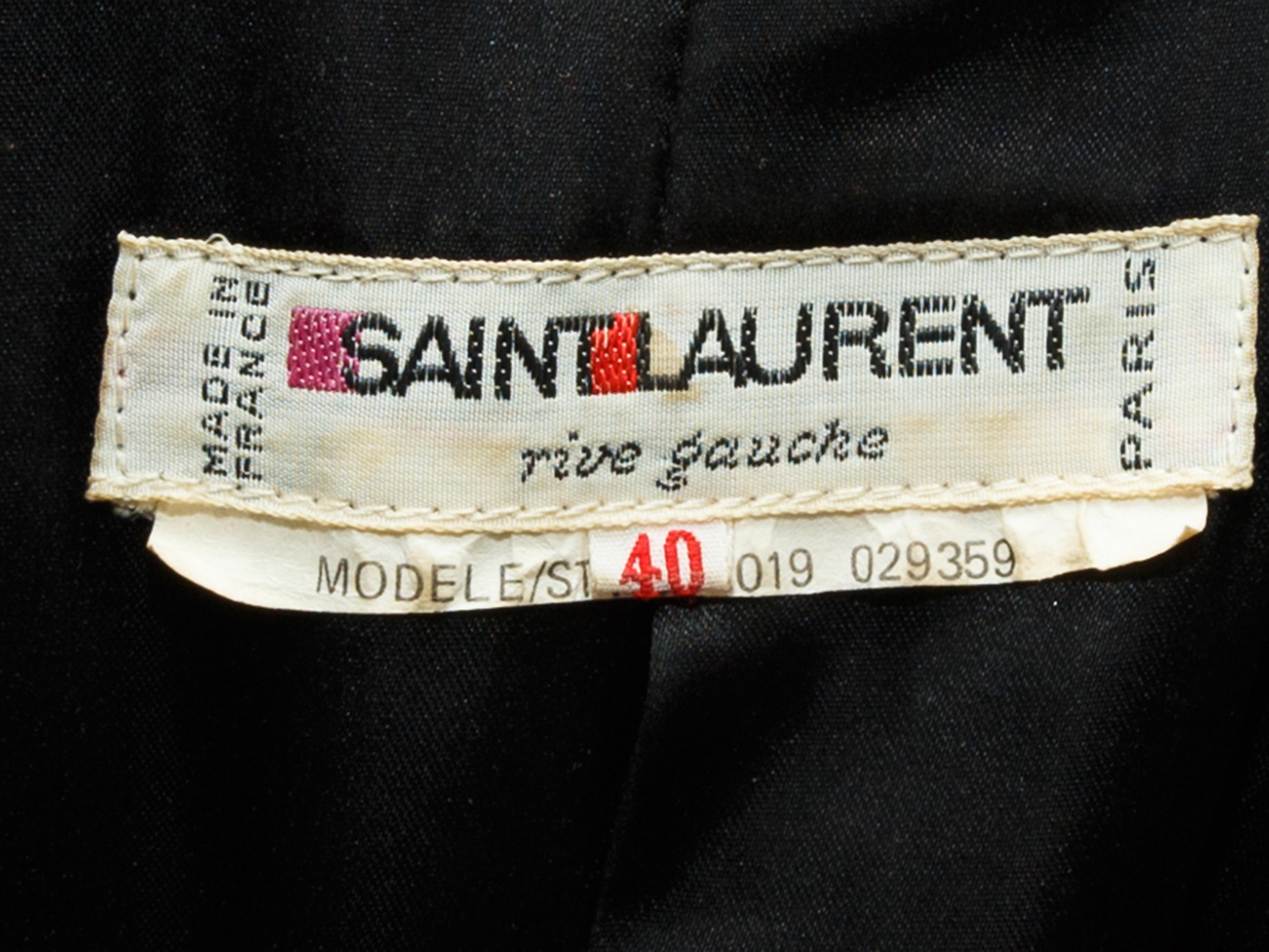Women's Yves Saint Laurent Black Velvet Wrap Dress