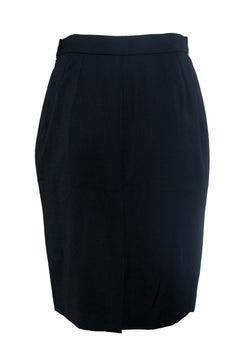 Yves Saint Laurent, black vintage midi skirt