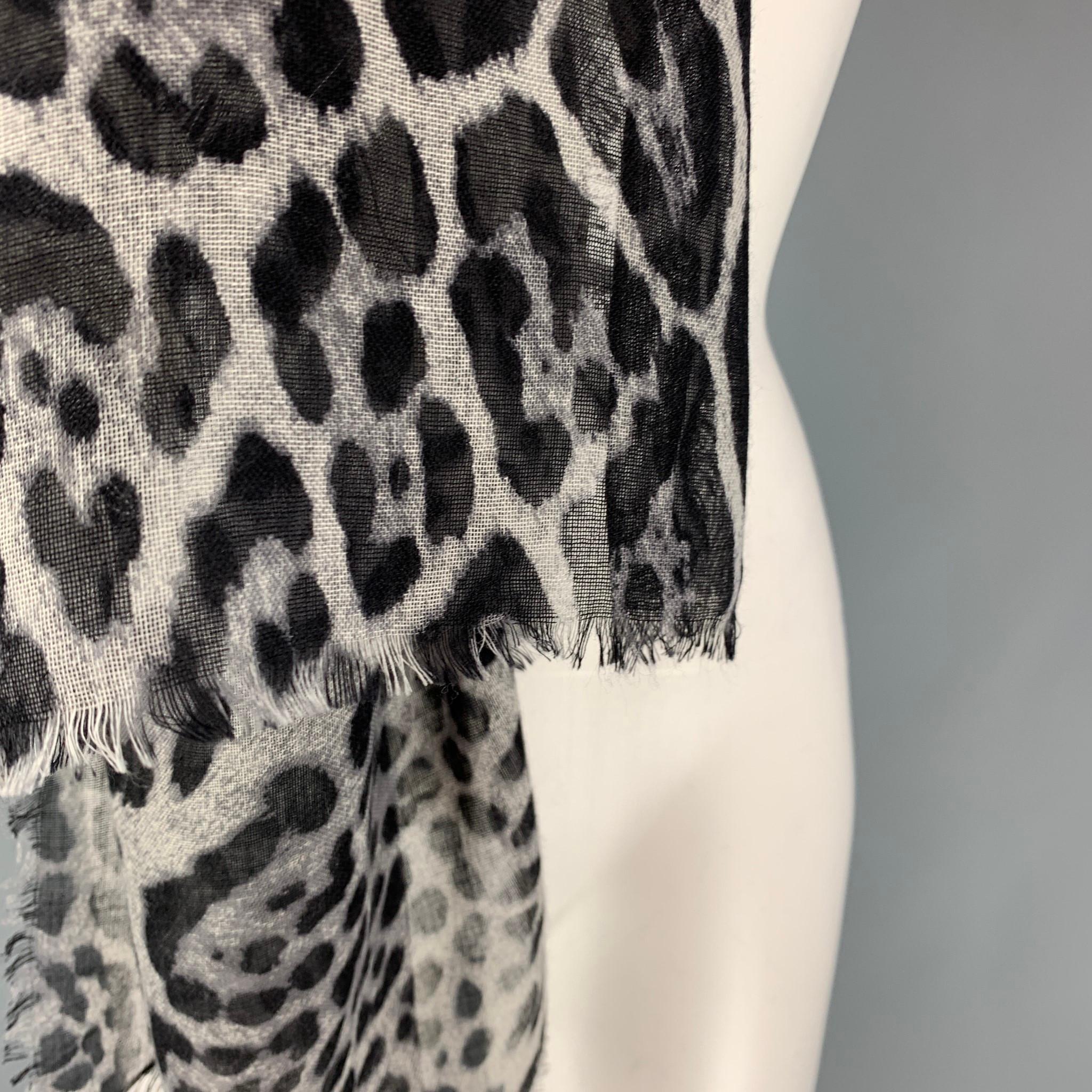 white leopard print scarf