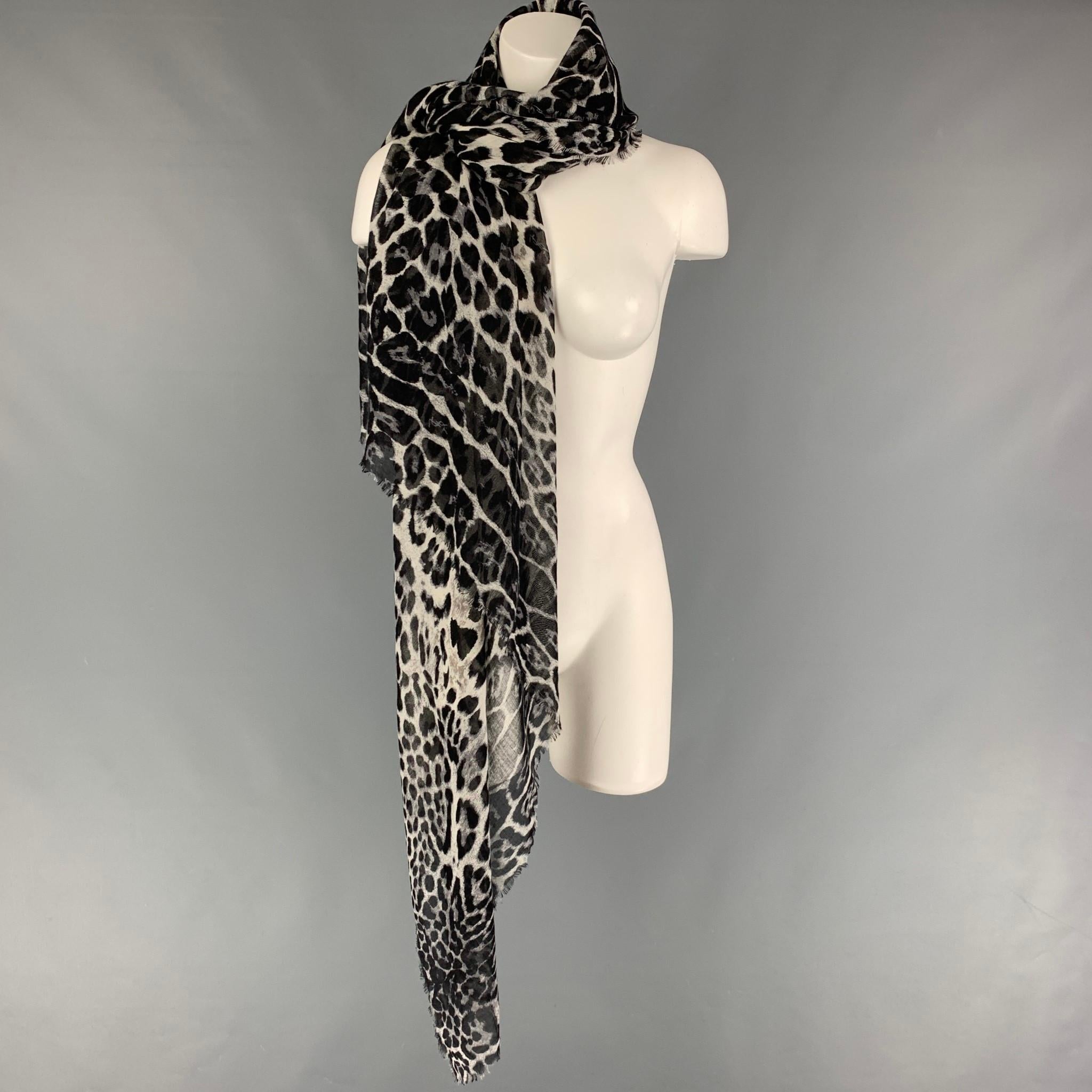 black and white animal print scarf
