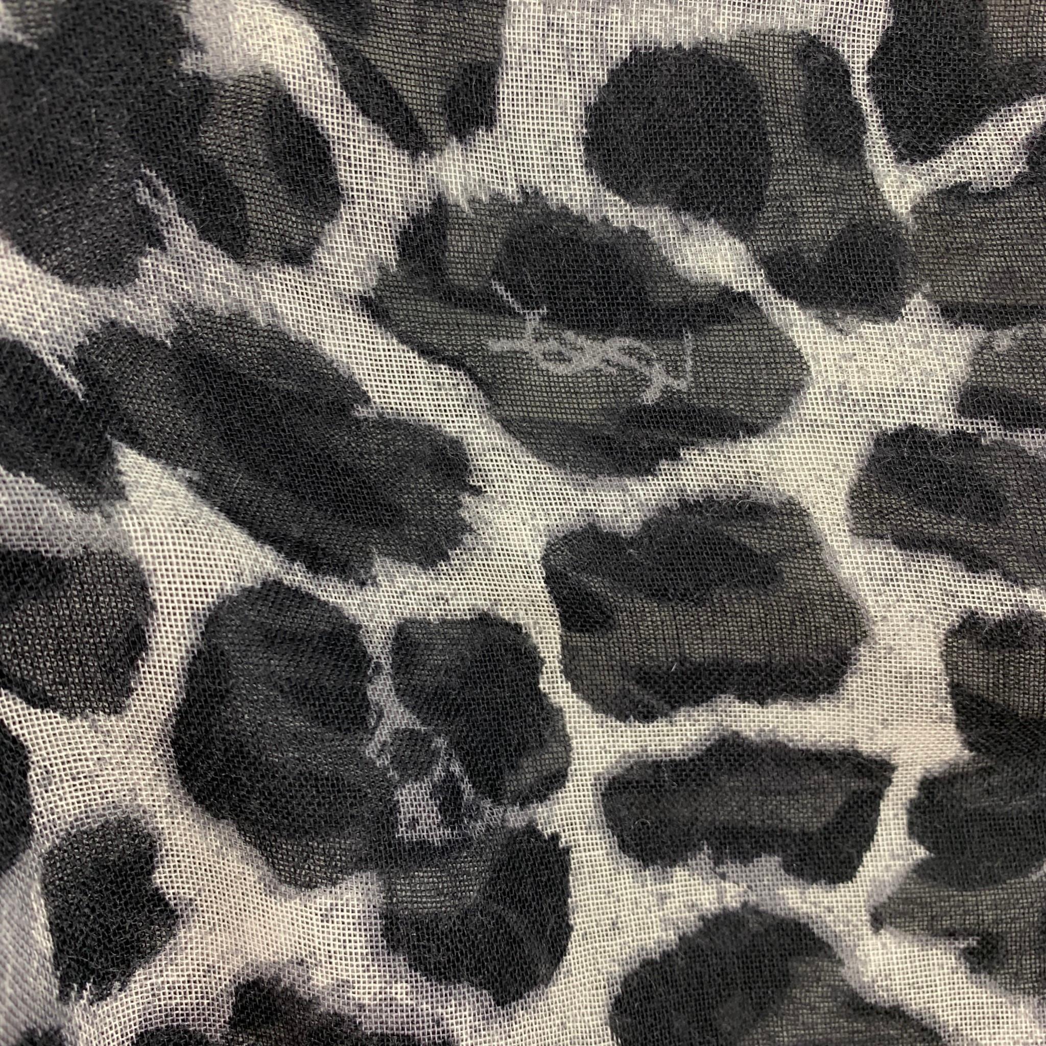 black and white leopard print scarf