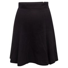 Yves Saint Laurent Black Wool A-Line Skirt